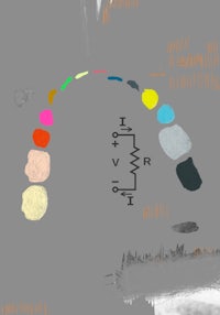 a drawing of a rainbow with different colors